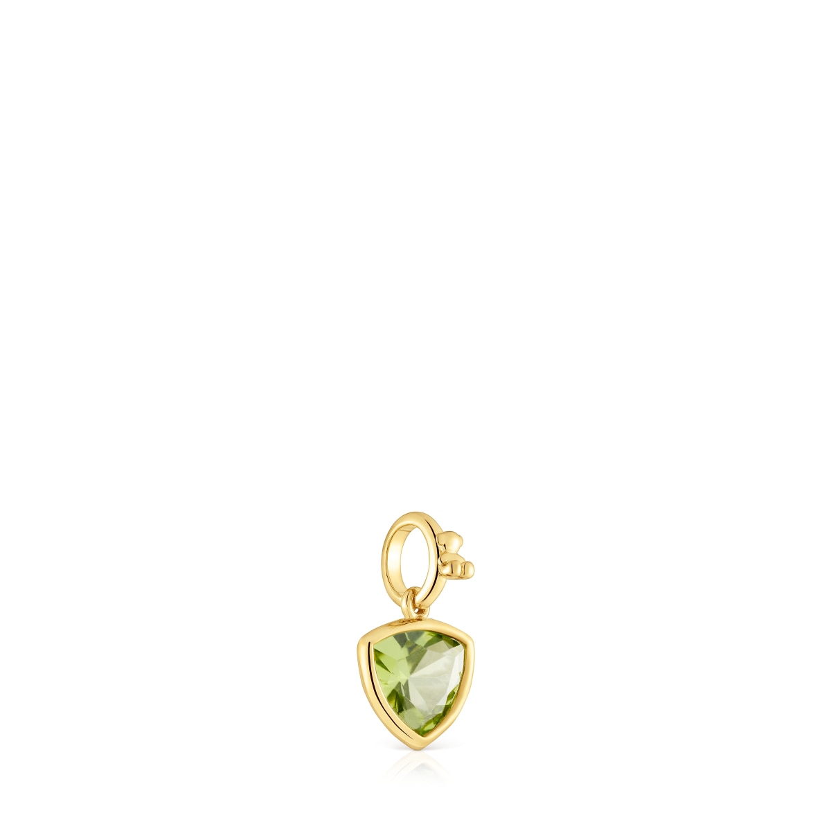 Colgante pequeño con baño de oro 18 kt sobre plata y peridoto Medallions