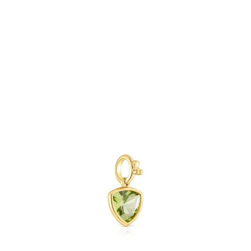 Small 18kt gold plating over silver Pendant with peridot Medallions