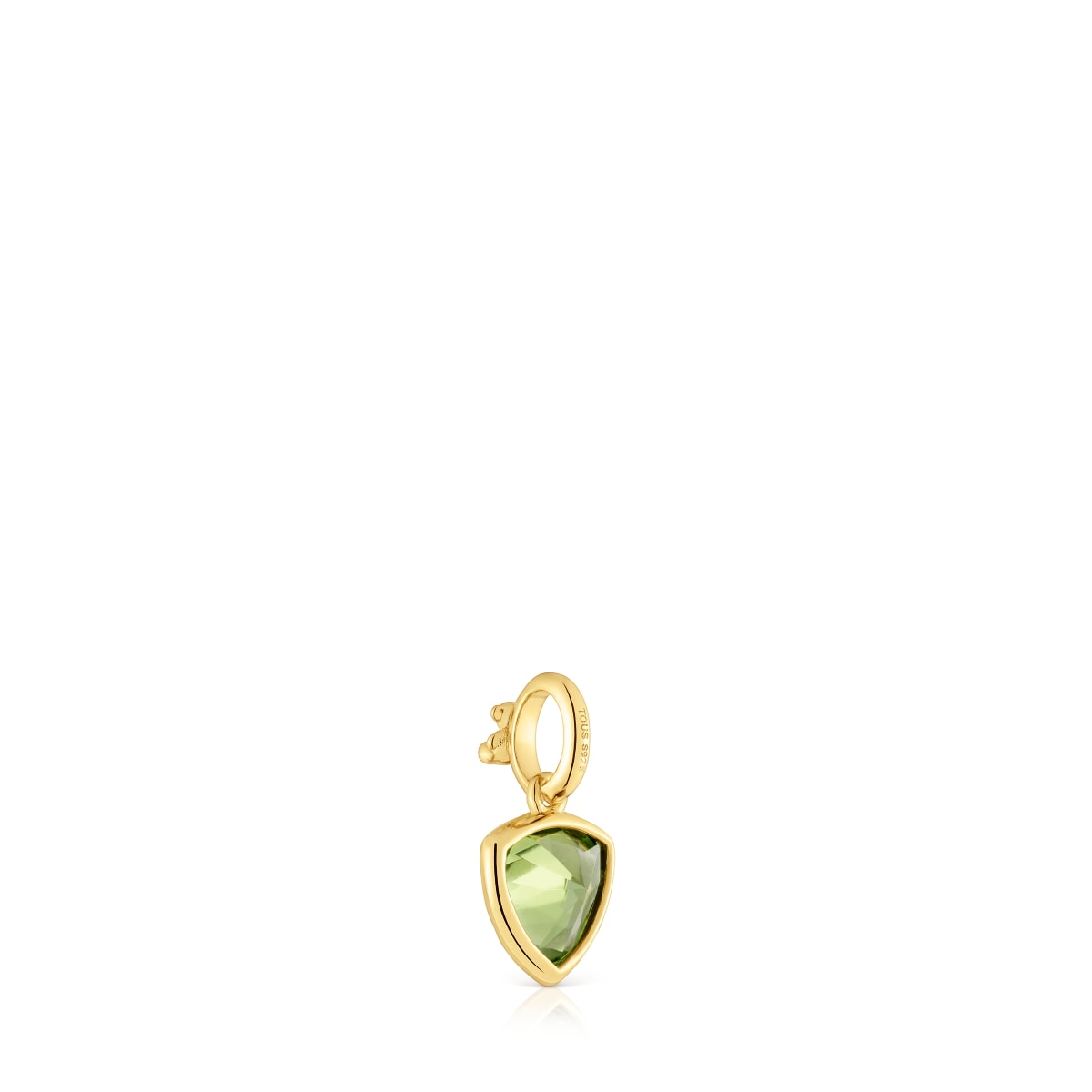 Colgante pequeño con baño de oro 18 kt sobre plata y peridoto Medallions