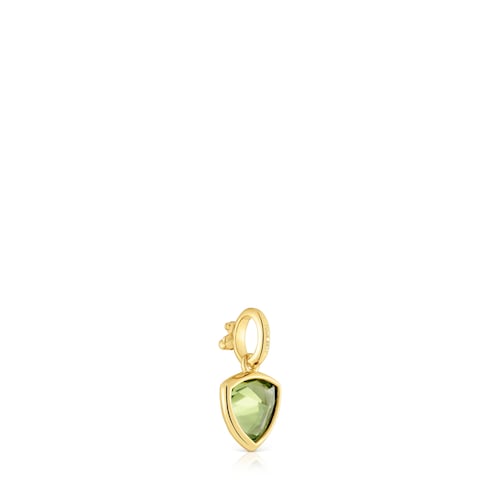 Small 18kt gold plating over silver Pendant with peridot Medallions