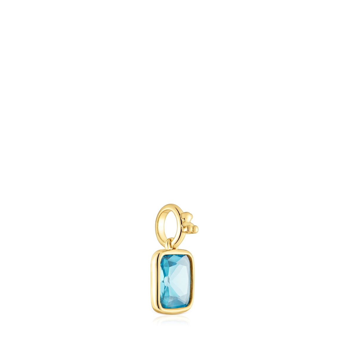 Colgante pequeño con baño de oro 18 kt sobre plata y topacio Medallions