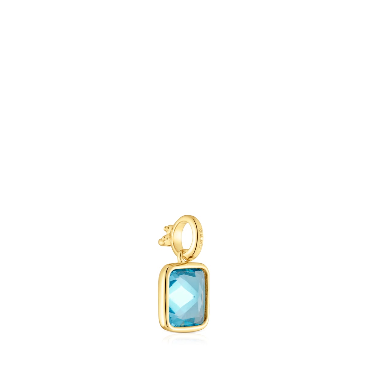 Colgante pequeño con baño de oro 18 kt sobre plata y topacio Medallions