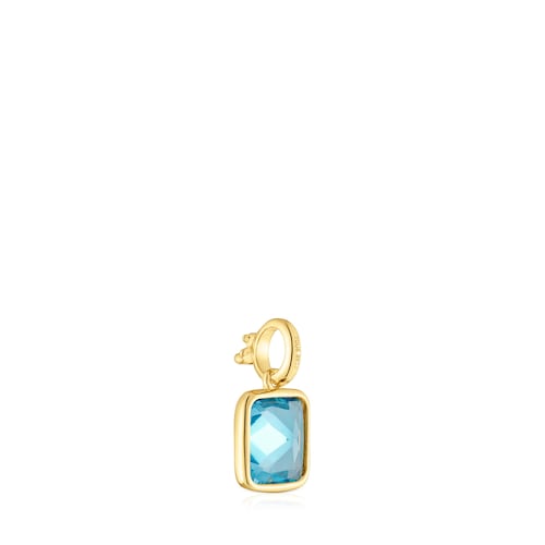 Small 18kt gold plating over silver Pendant with topaz Medallions