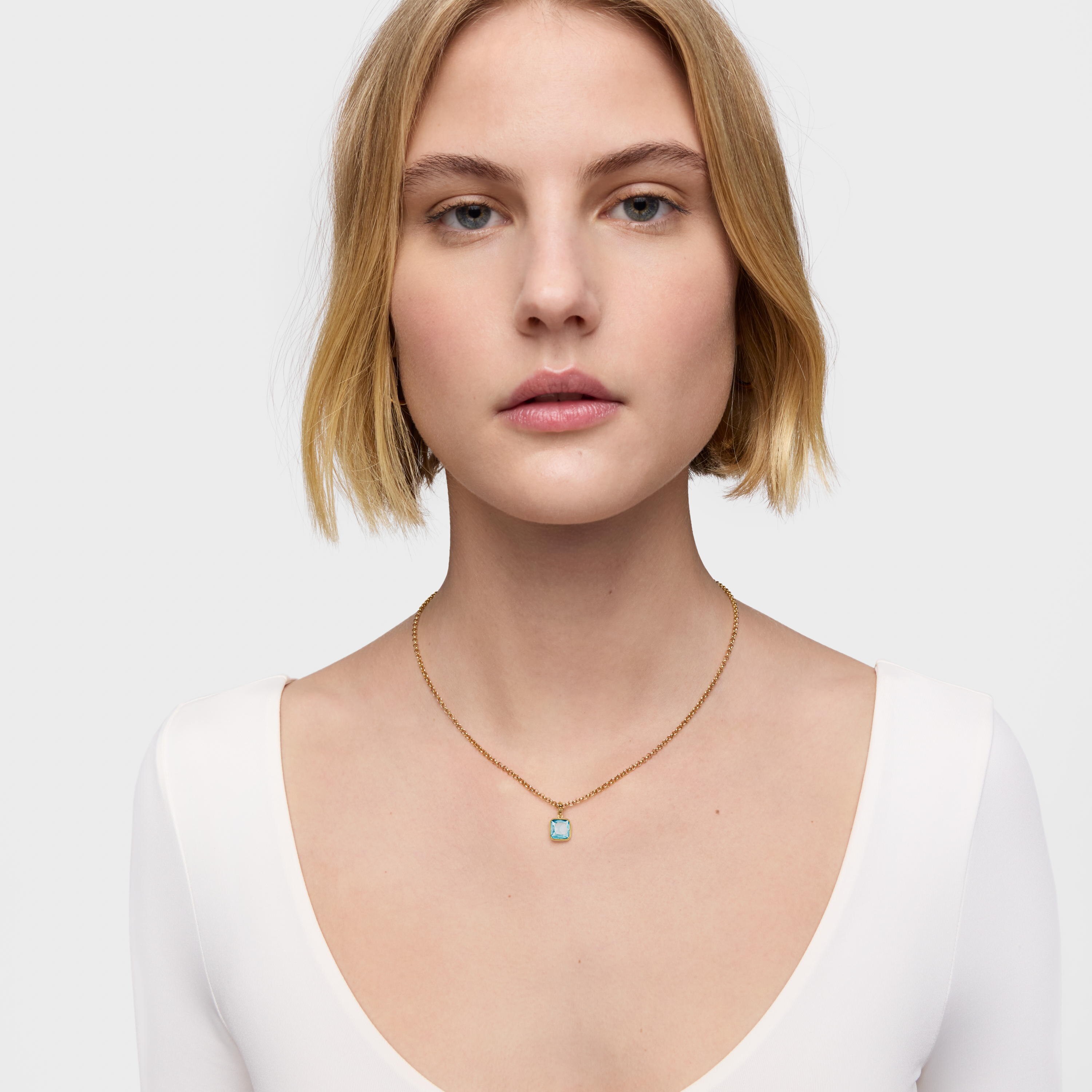 Small 18K gold vermeil Pendant with topaz Medallions