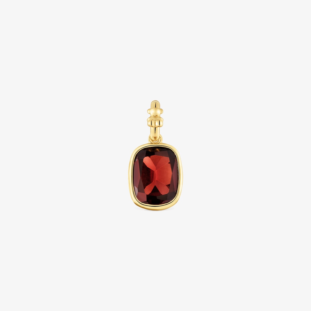 Tous - Colgante Pequeño Con Baño De Oro 18 Kt Sobre Plata Y Granate Medallions - Rojo