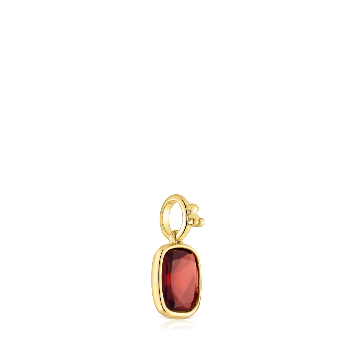 Colgante pequeño con baño de oro 18 kt sobre plata y granate Medallions