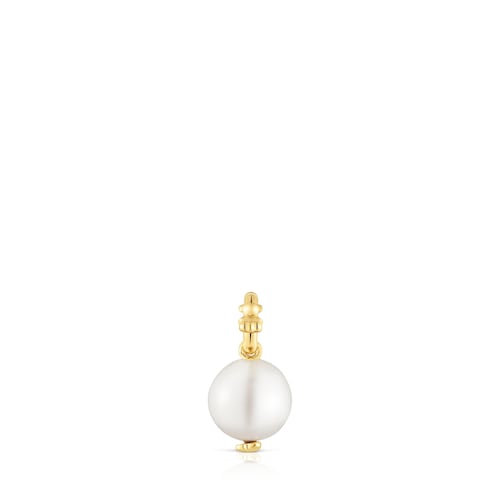 Colgante pequeño con baño de oro 18 kt sobre plata y perla cultivada Medallions