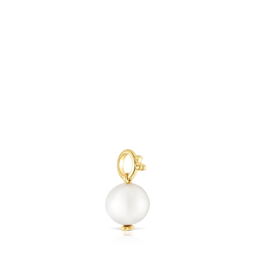 Colgante pequeño con baño de oro 18 kt sobre plata y perla cultivada Medallions