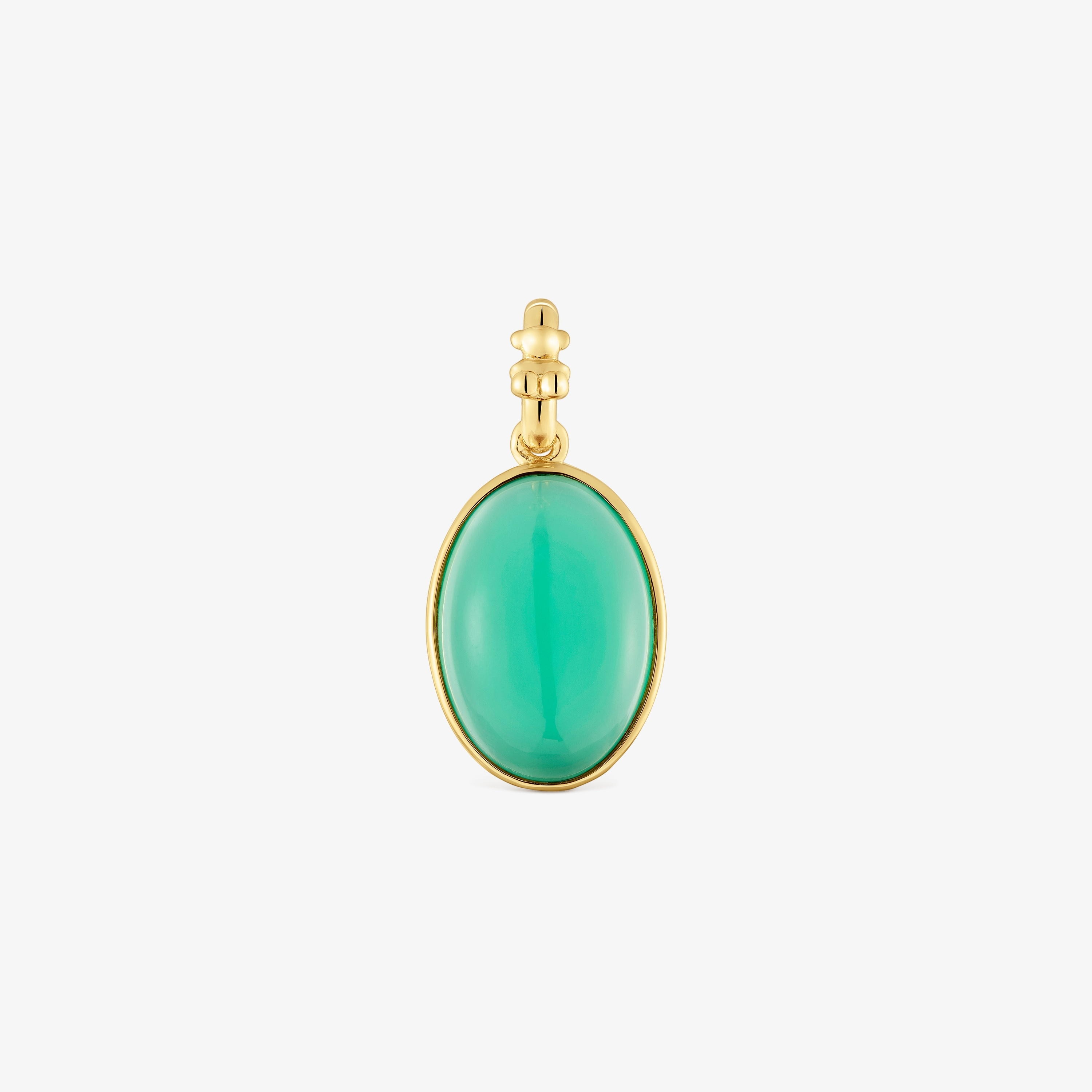 Small 18K gold vermeil Pendant with green chalcedony Medallions