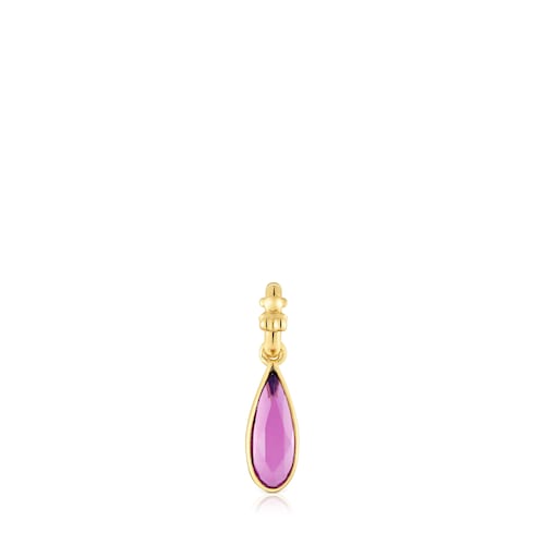 Small 18kt gold plating over silver Pendant with rhodolite Medallions