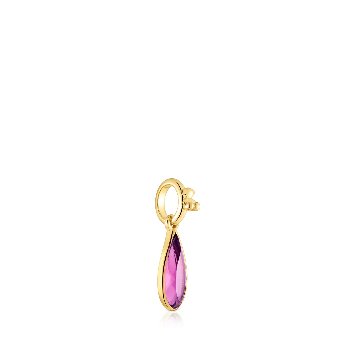Colgante pequeño con baño de oro 18 kt sobre plata y rodolita Medallions