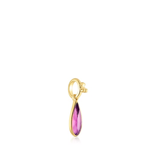 Small 18kt gold plating over silver Pendant with rhodolite Medallions
