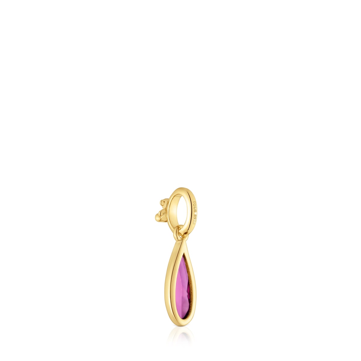 Colgante pequeño con baño de oro 18 kt sobre plata y rodolita Medallions