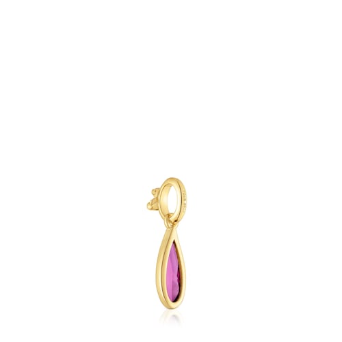 Small 18kt gold plating over silver Pendant with rhodolite Medallions