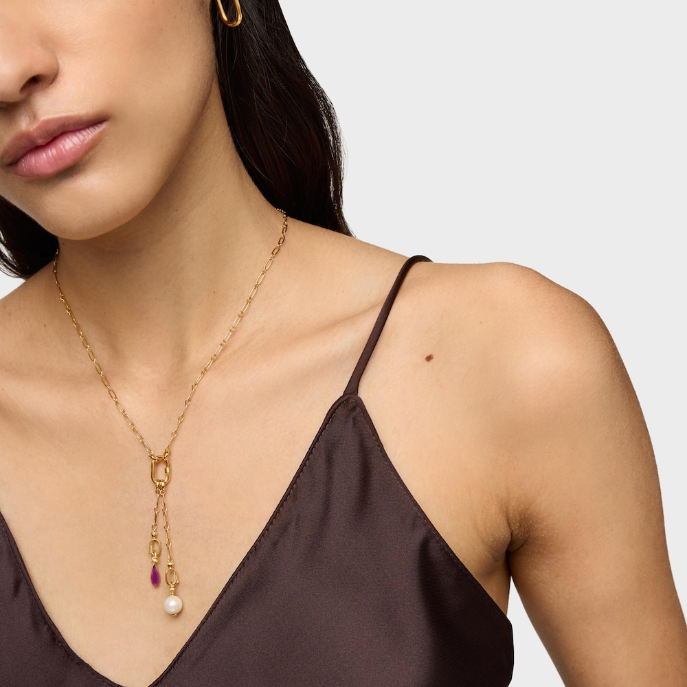 Colgante peque&ntilde;o con ba&ntilde;o de oro 18 kt sobre plata y rodolita Medallions