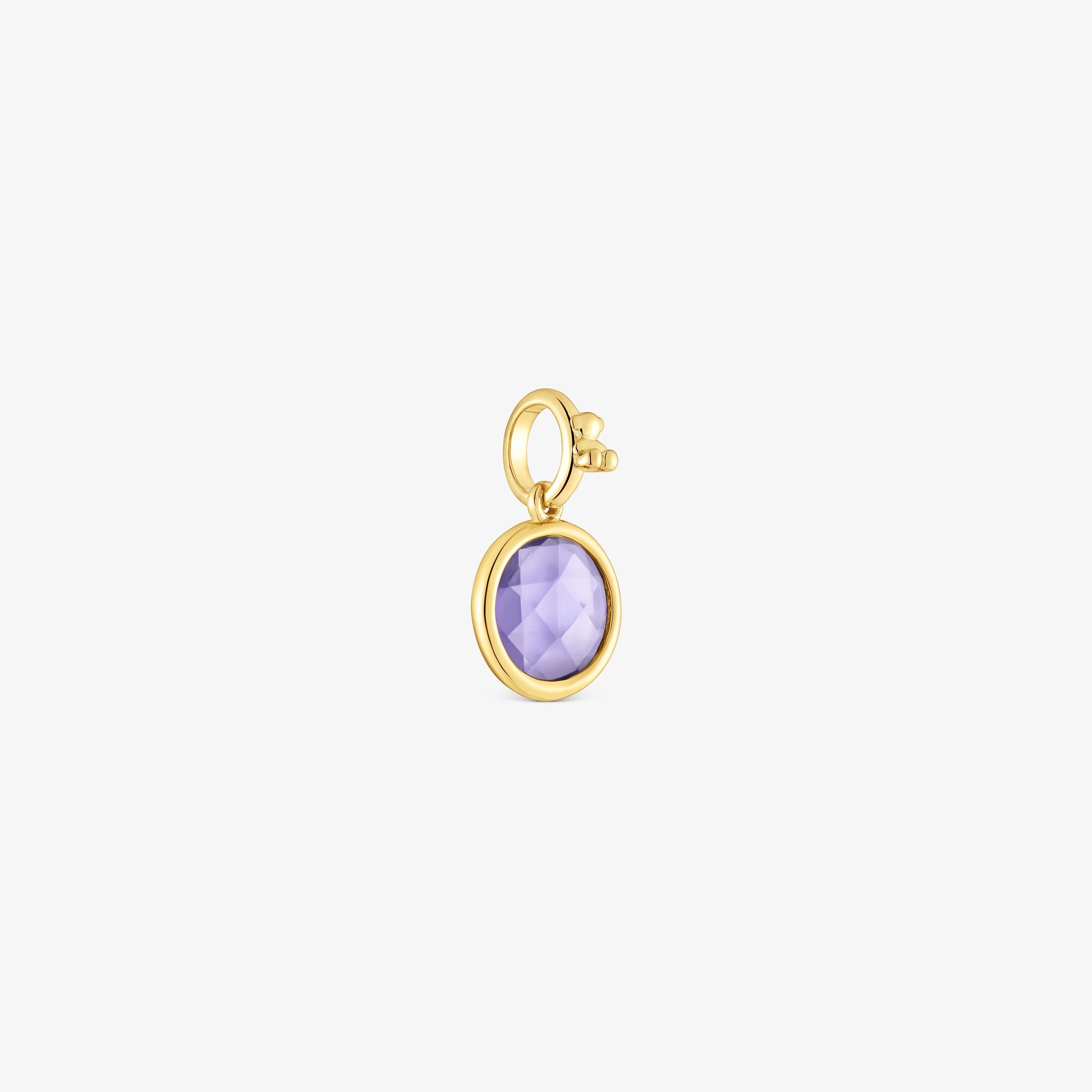 Small 18K gold vermeil Pendant with iolite Medallions