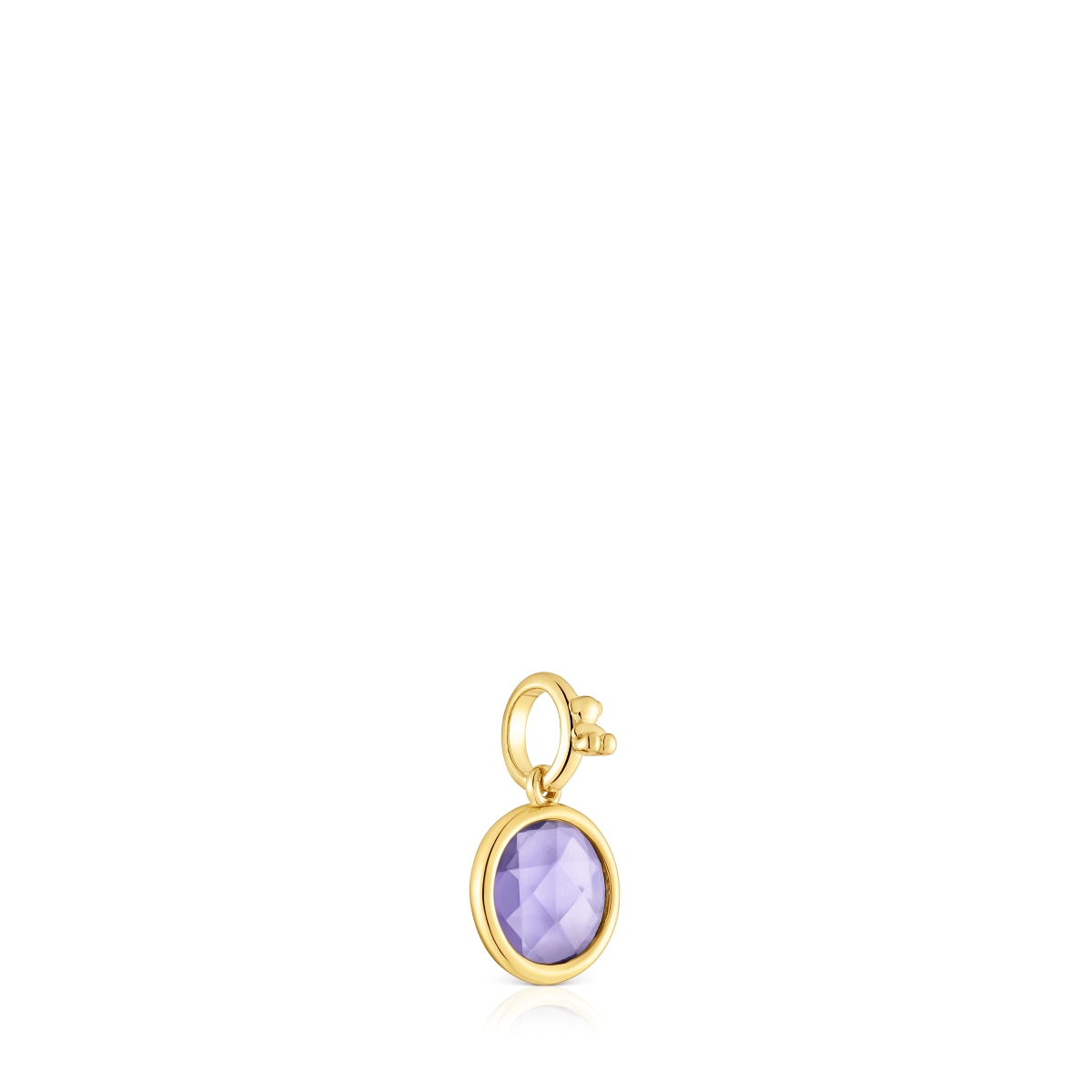 Colgante pequeño con baño de oro 18 kt sobre plata y iolita Medallions