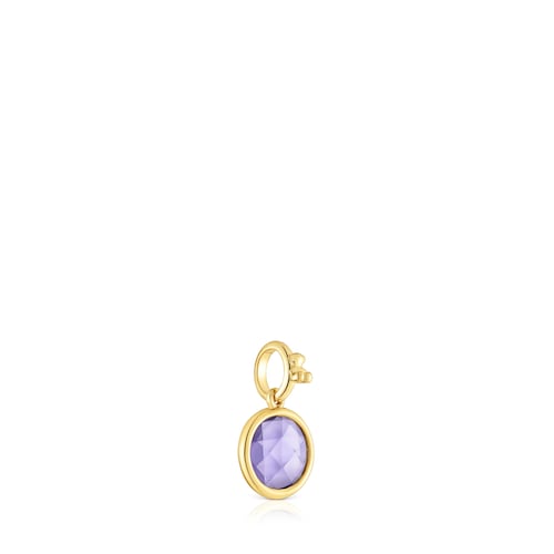 Small 18kt gold plating over silver Pendant with iolite Medallions