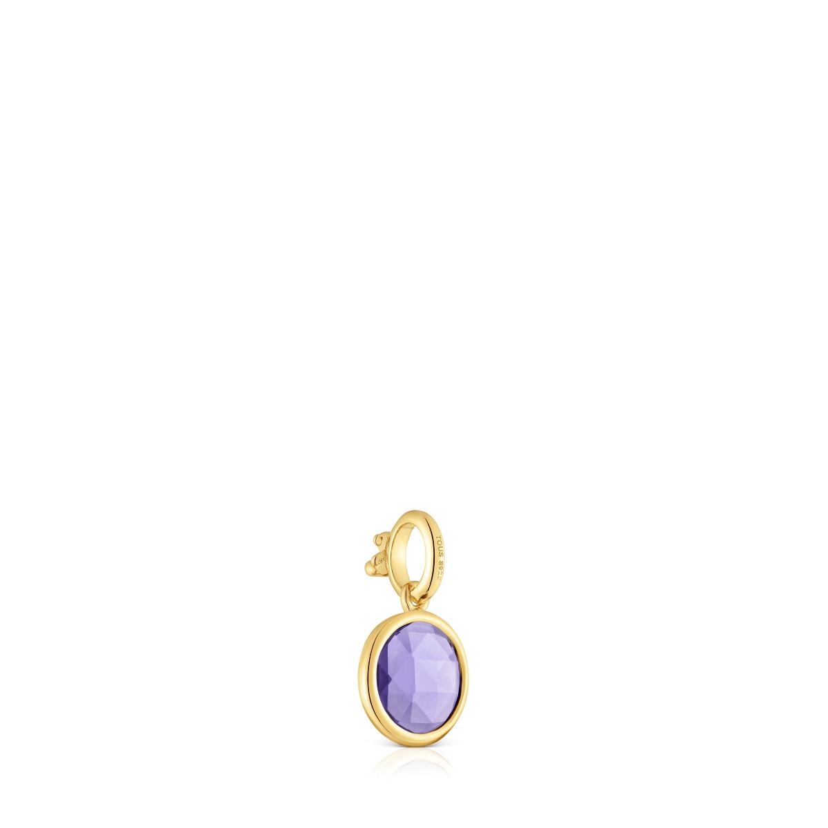 Colgante pequeño con baño de oro 18 kt sobre plata y iolita Medallions