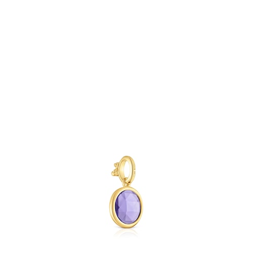 Small 18kt gold plating over silver Pendant with iolite Medallions