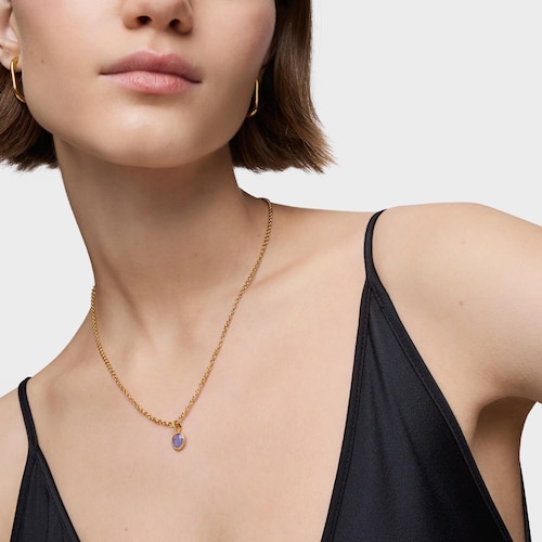 Small 18kt gold plating over silver Pendant with iolite Medallions