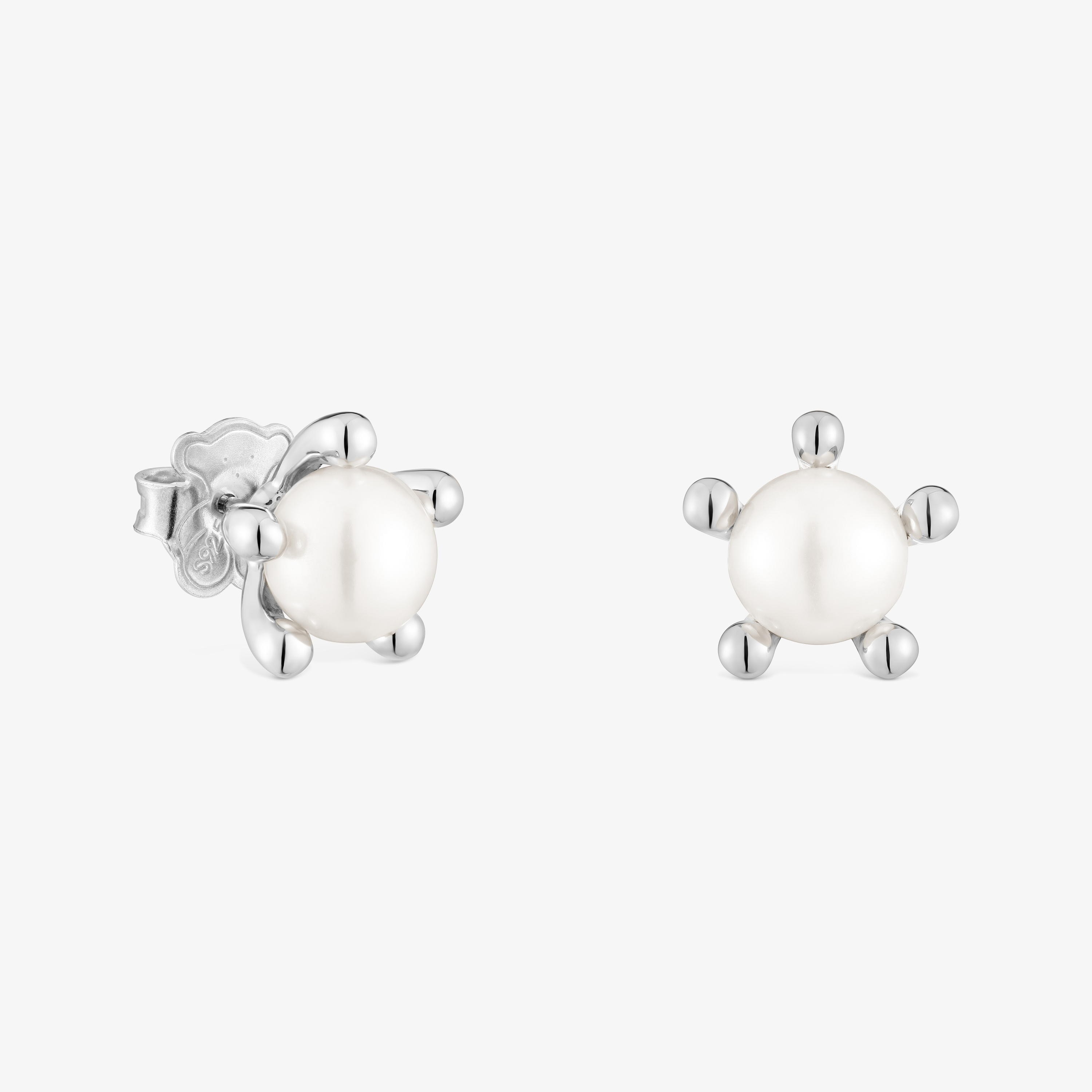 Silver Earrings with cultured pearls TOUS Garden