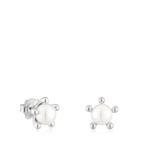 Silver Earrings with cultured pearls TOUS Garden