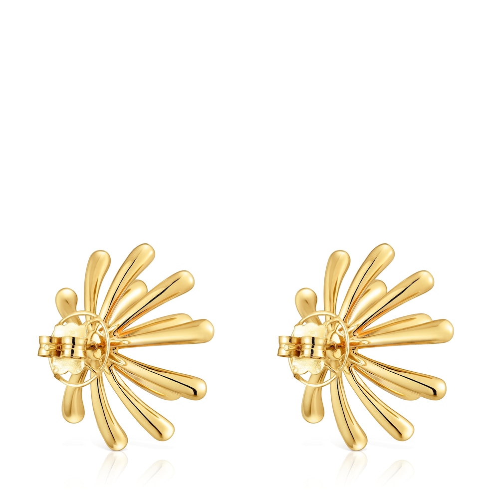 Pendientes con baño de oro 18 kt sobre plata 28 mm TOUS Garden image number 2