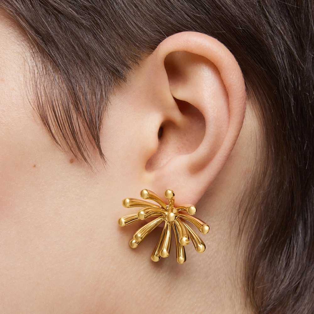 Pendientes con baño de oro 18 kt sobre plata 28 mm TOUS Garden image number 5