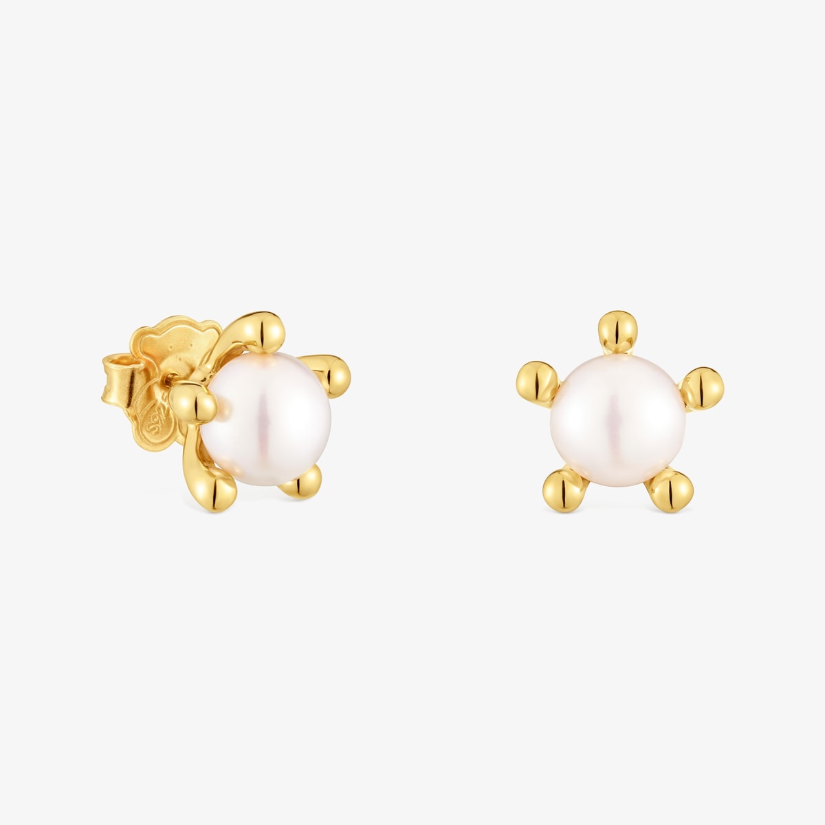 Tous - Pendientes Con Baño De Oro 18 Kt Sobre Plata Y Perlas Cultivadas Tous Garden - Blanco