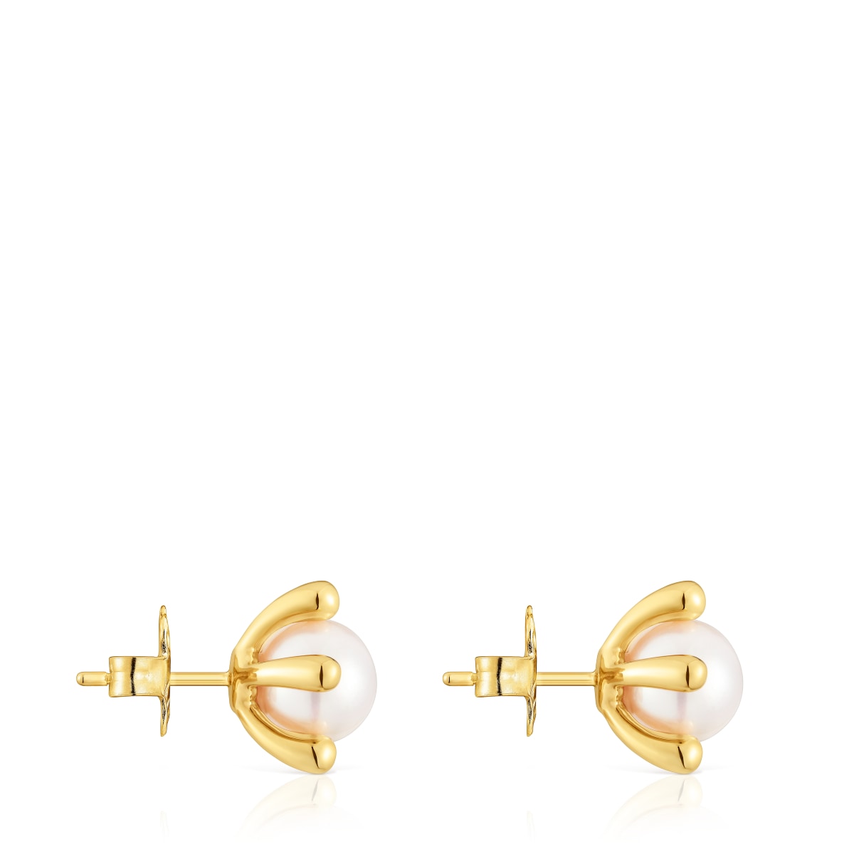 18kt gold plating over silver Earrings with cultured pearls TOUS Garden