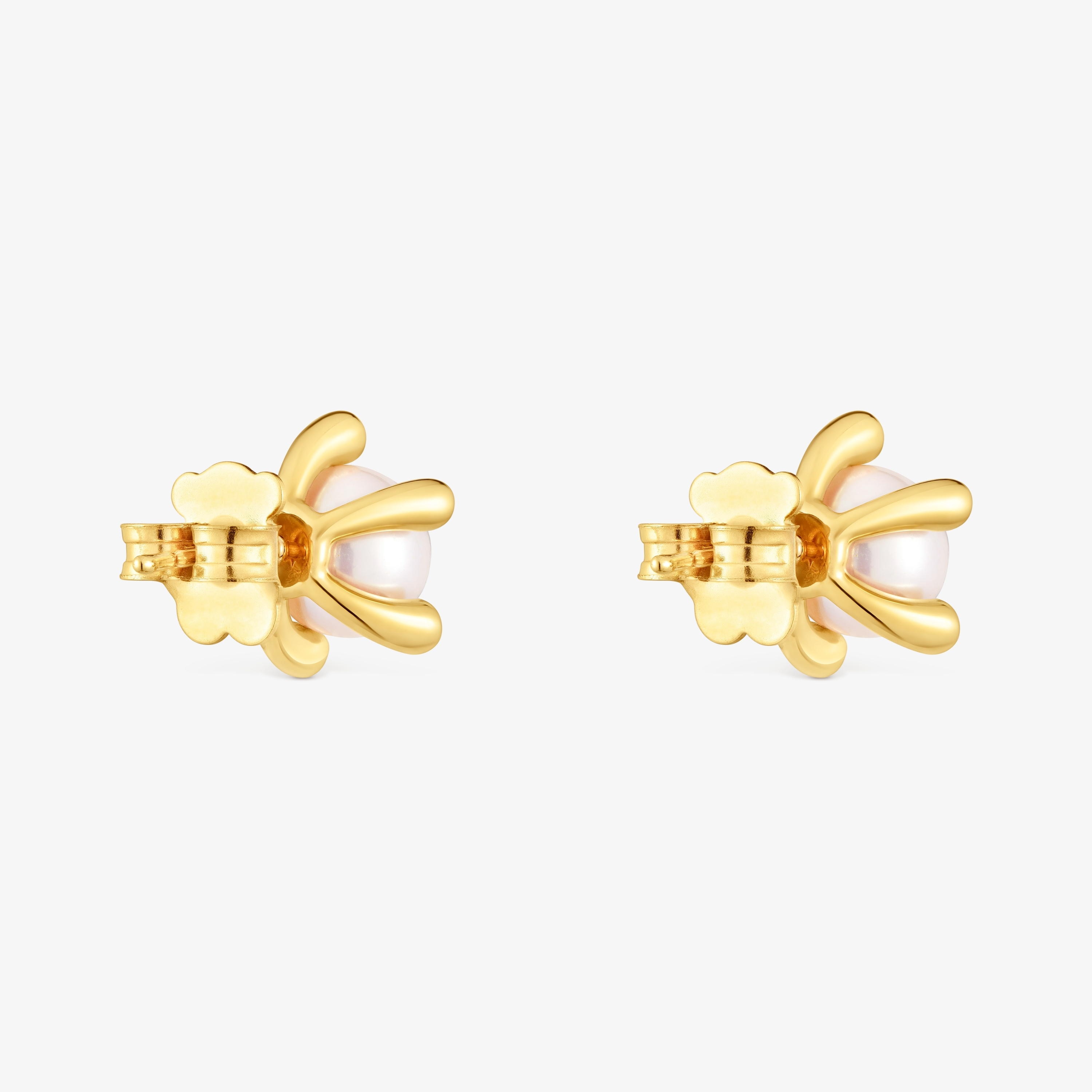 18K gold vermeil Earrings with cultured pearls TOUS Garden