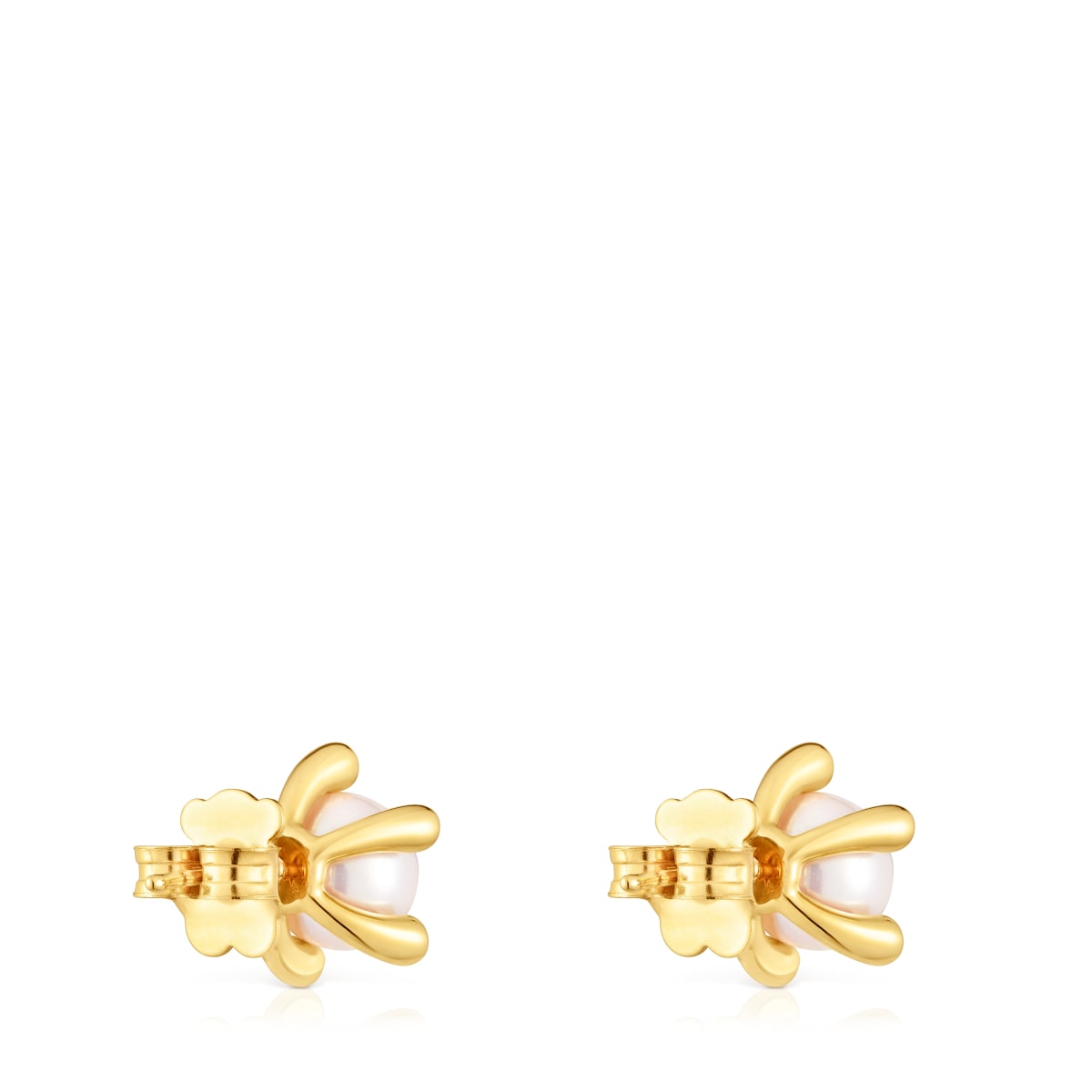18kt gold plating over silver Earrings with cultured pearls TOUS Garden