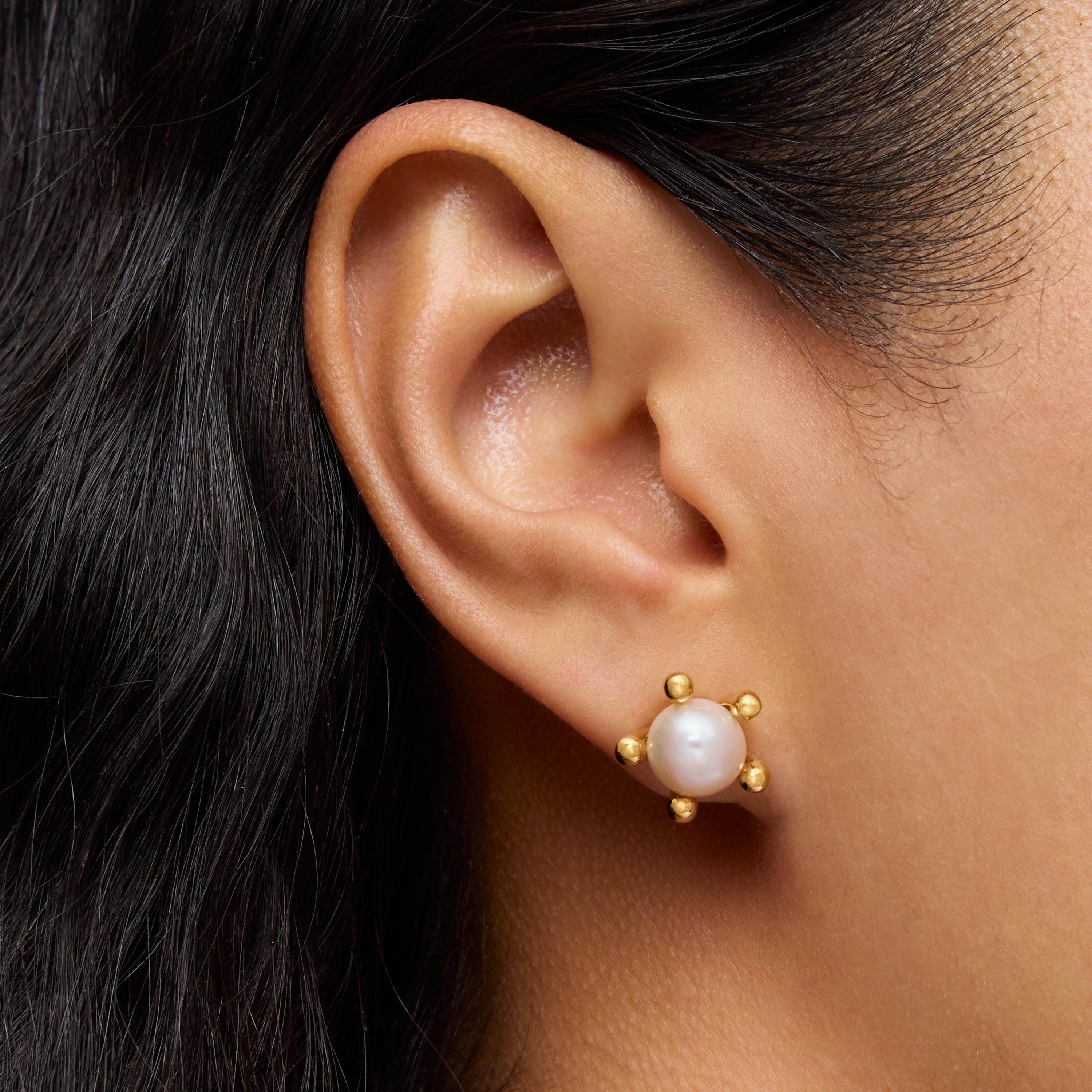 18K gold vermeil Earrings with cultured pearls TOUS Garden