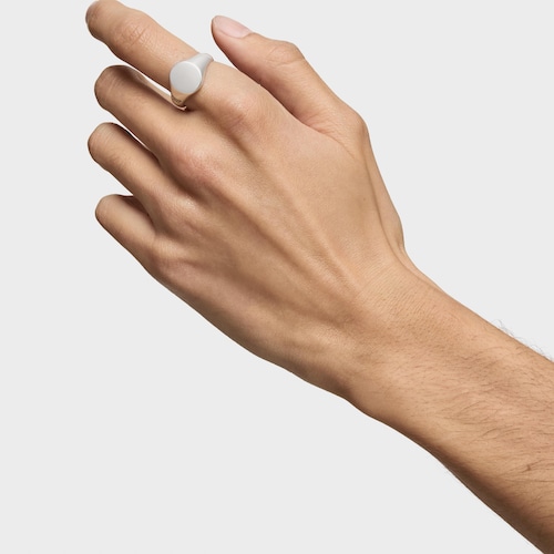 Aged silver Signet ring with square motif TOUS Man