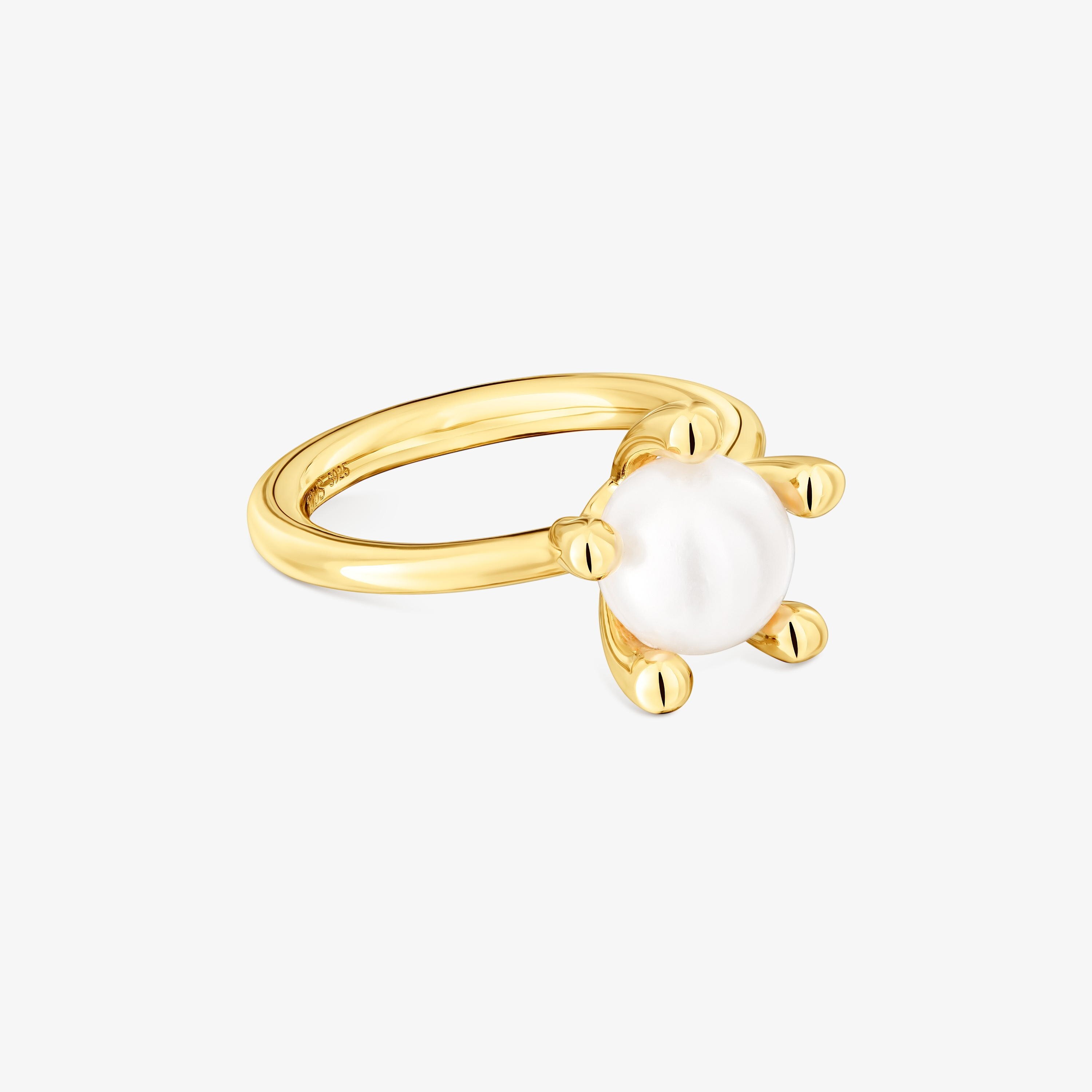 18K gold vermeil Ring with cultured pearl TOUS Garden