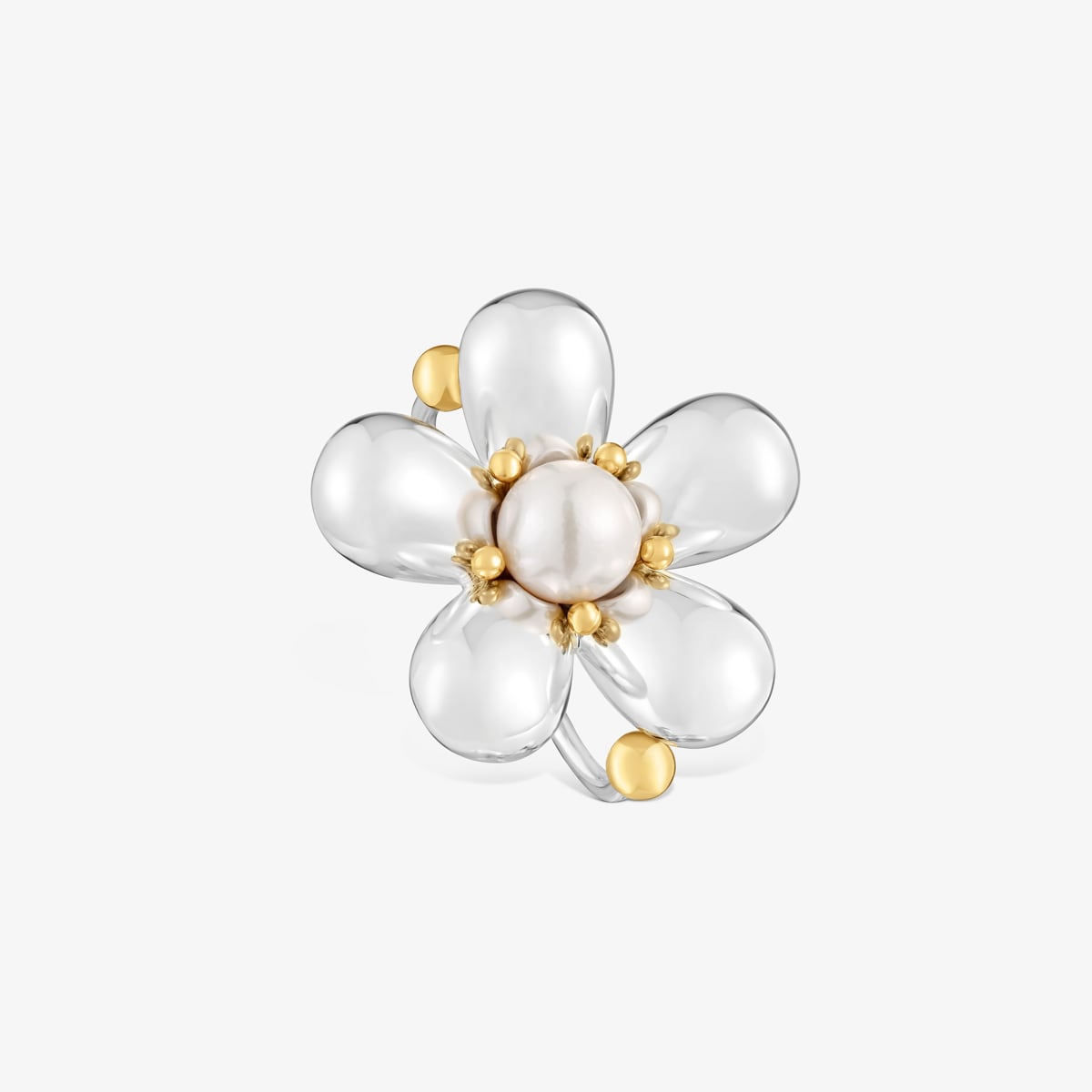 Tous - Anillo Doble Bicolor Y Perla Cultivada Daisy Talla 13