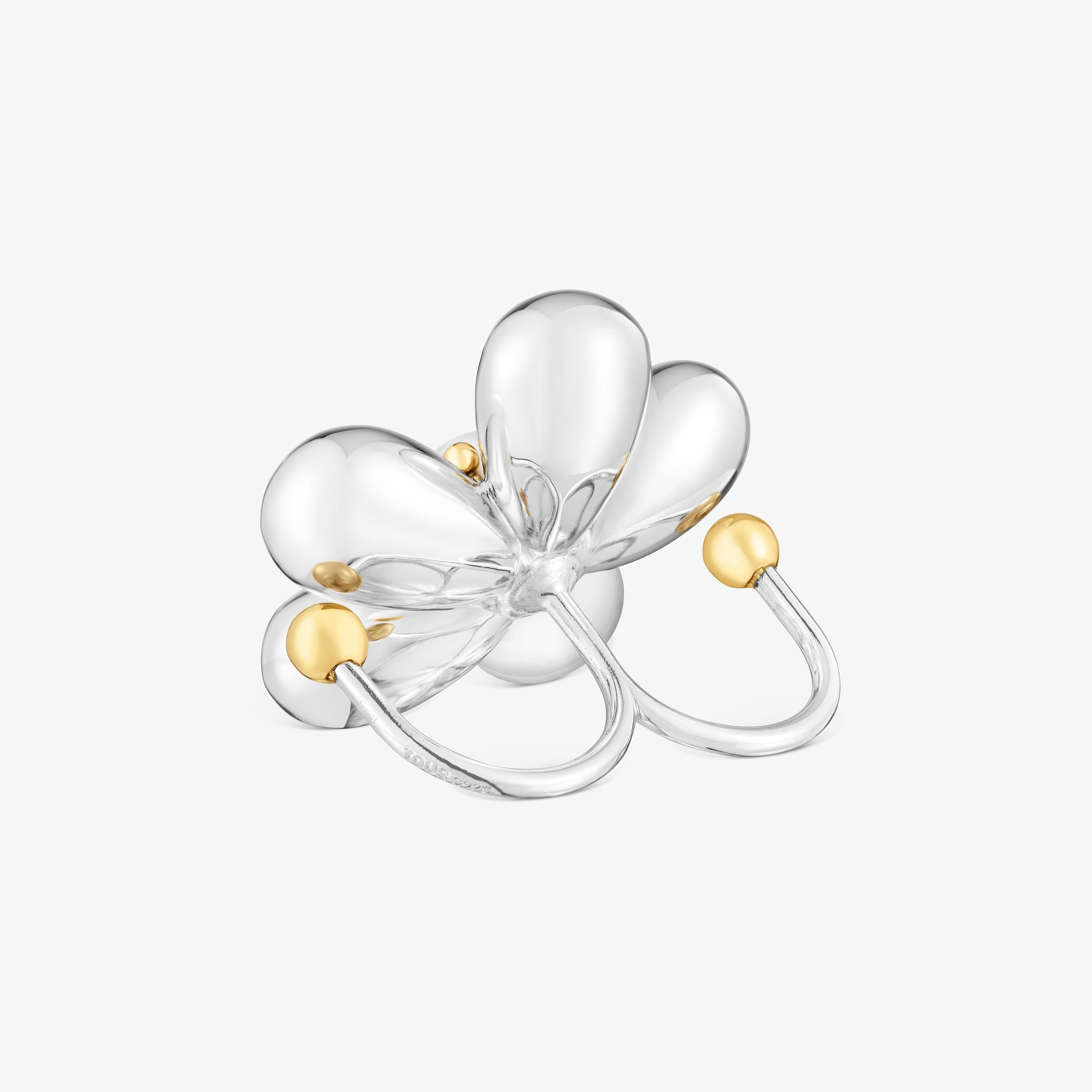 Two-tone Double ring with cultured pearl Daisy | TOUS