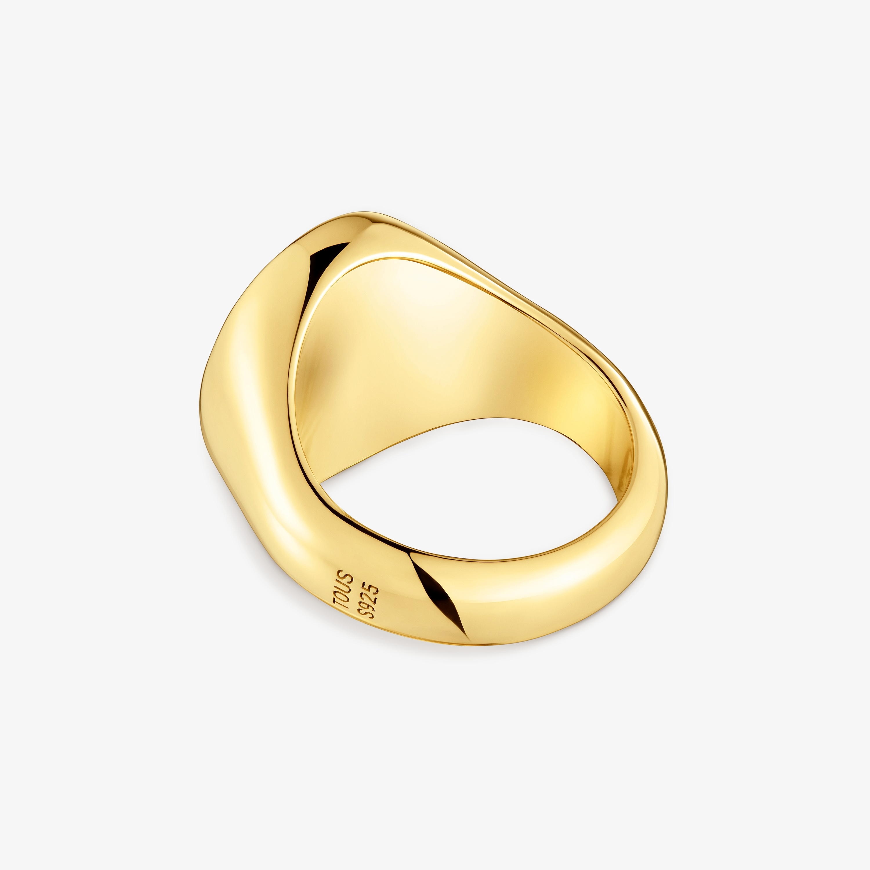16 mm 18K gold vermeil Signet ring TOUS Basics