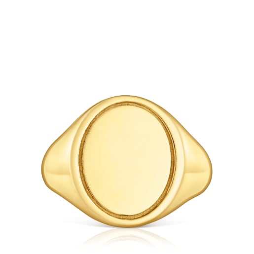 16 mm 18K gold vermeil Signet ring TOUS Basics