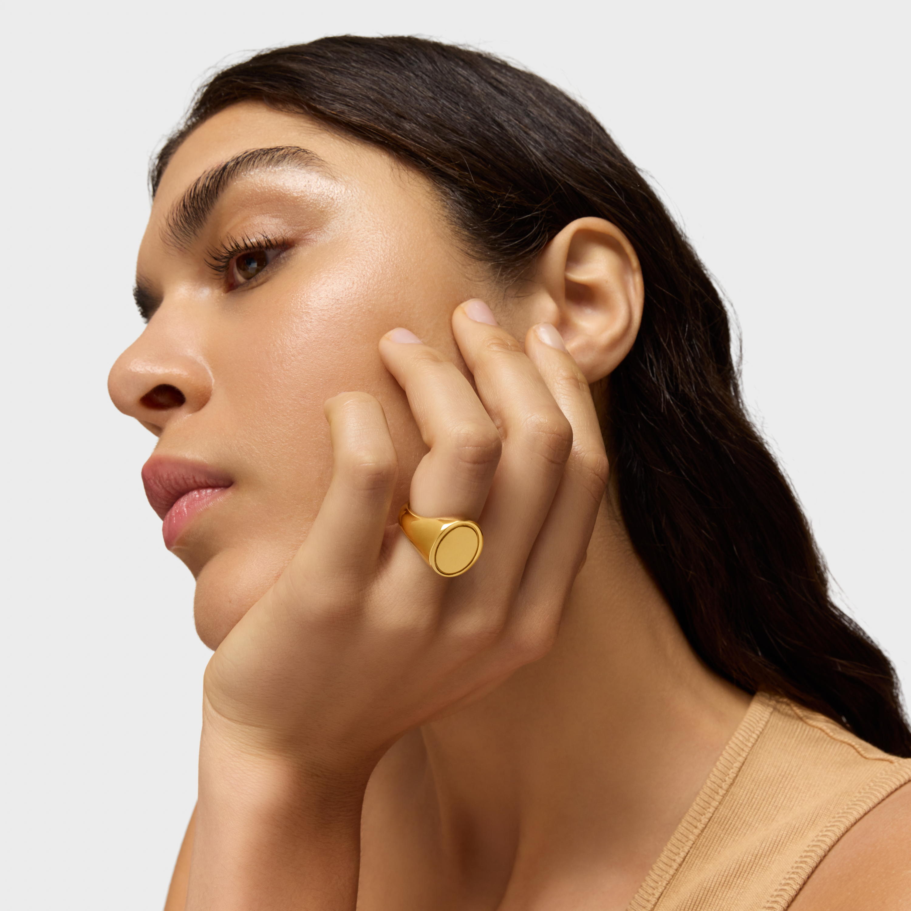 16 mm 18kt gold plating over silver Signet ring TOUS Basics