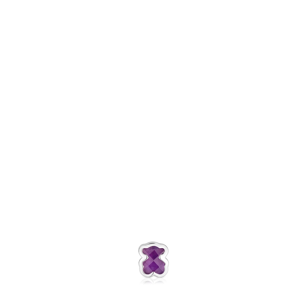 7mm silver and amethyst Charm bear motif TOUS Basics