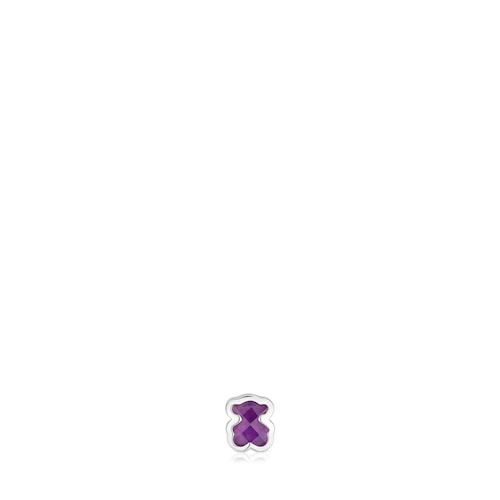 Charm TOUS Basics de plata y amatista motivo oso 7 mm