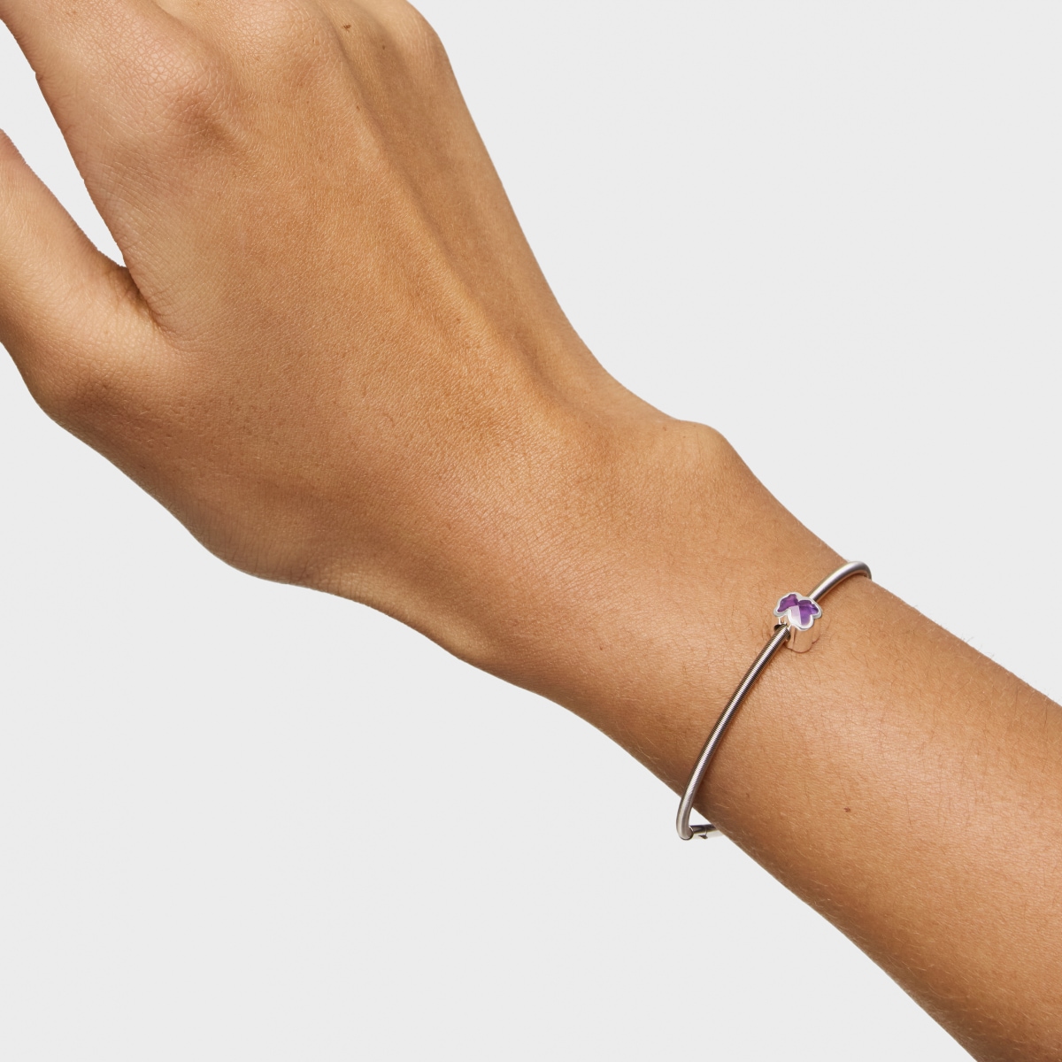 Charm TOUS Basics de plata y amatista motivo oso 7 mm