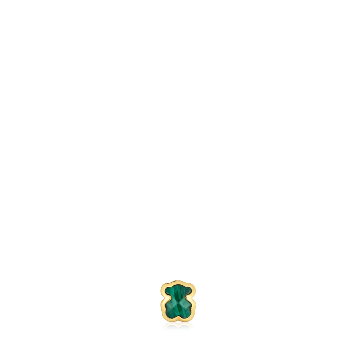 7mm 18kt gold plating over silver and malachite Charm bear motif TOUS Basics