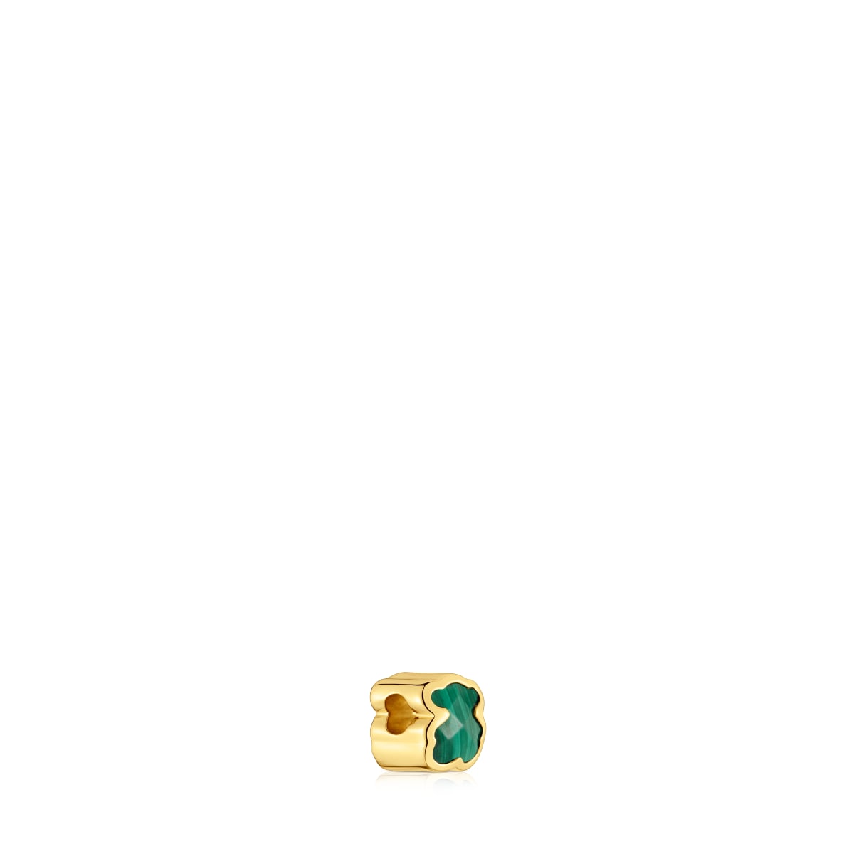 7mm 18kt gold plating over silver and malachite Charm bear motif TOUS Basics