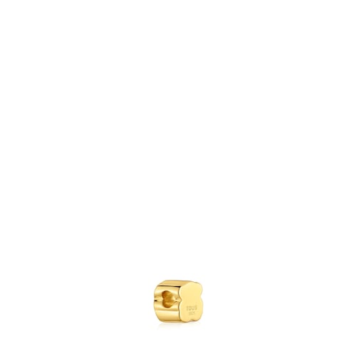 Charm TOUS Basics con baño de oro 18 kt sobre plata y malaquita motivo oso 7 mm