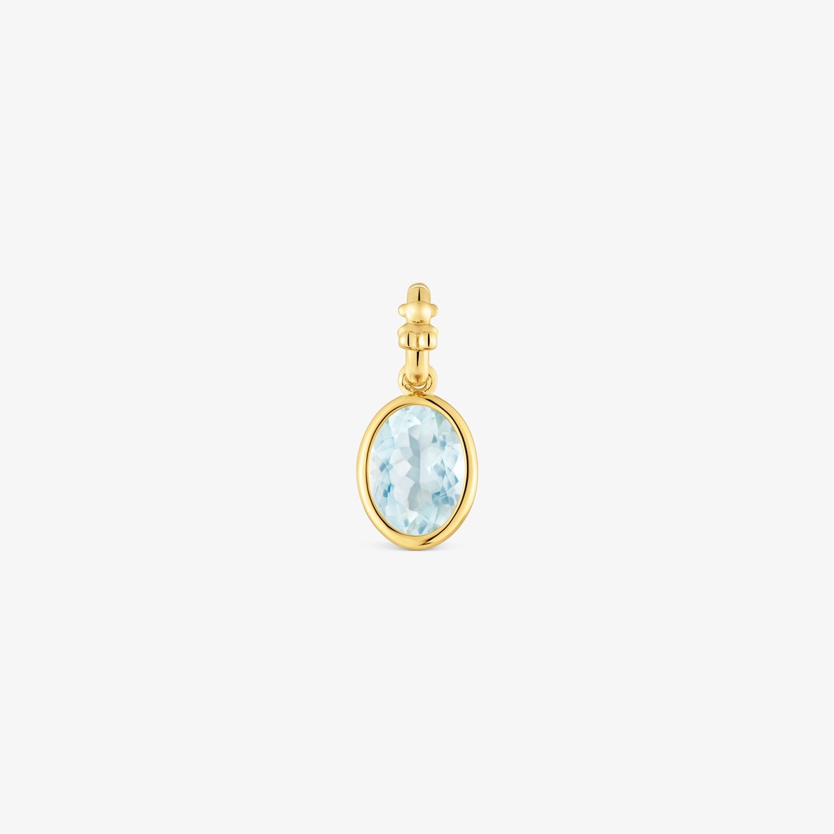 Tous - Colgante Pequeño Con Baño De Oro 18 Kt Sobre Plata Y Aguamarina Medallions - Azul