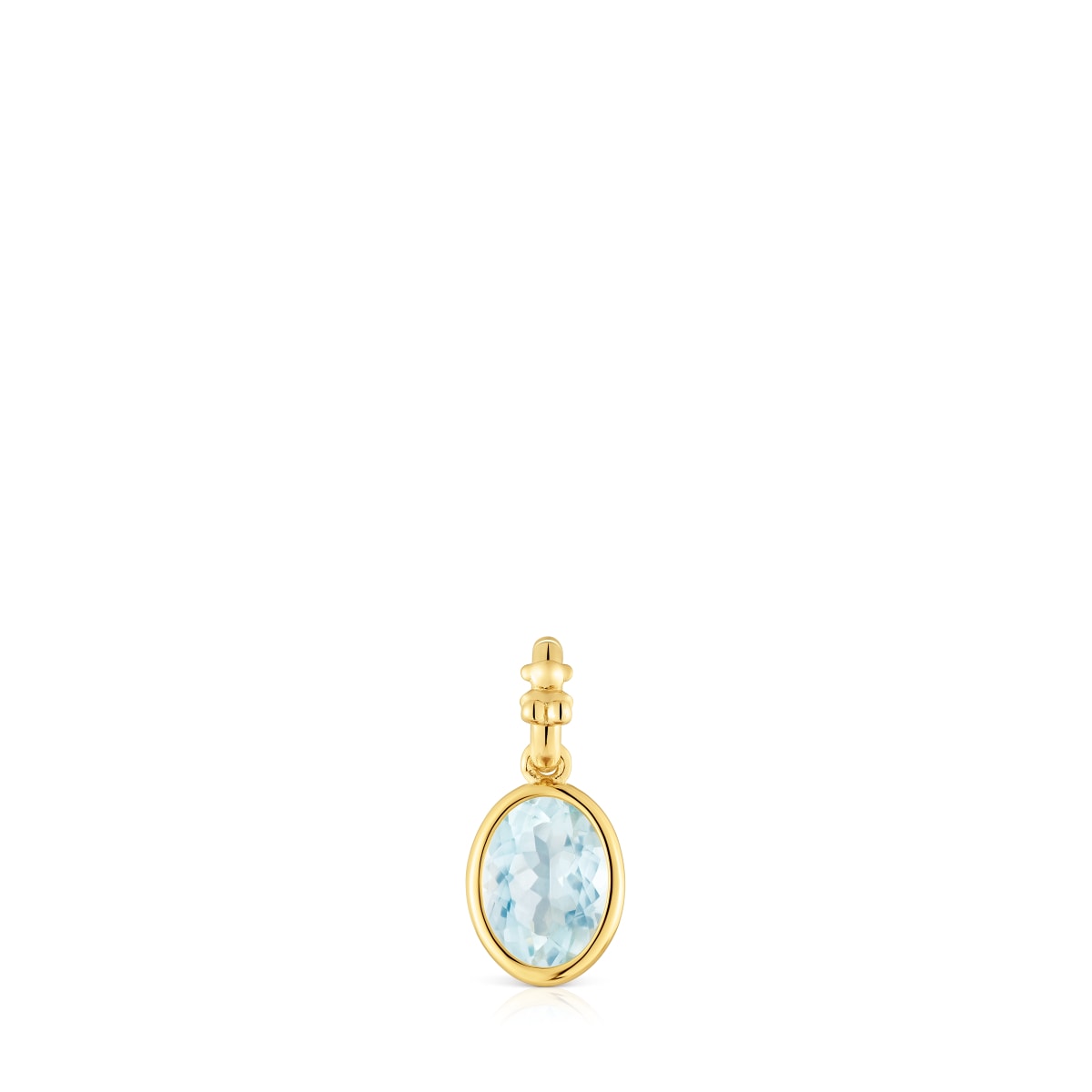 Colgante pequeño con baño de oro 18 kt sobre plata y aguamarina Medallions