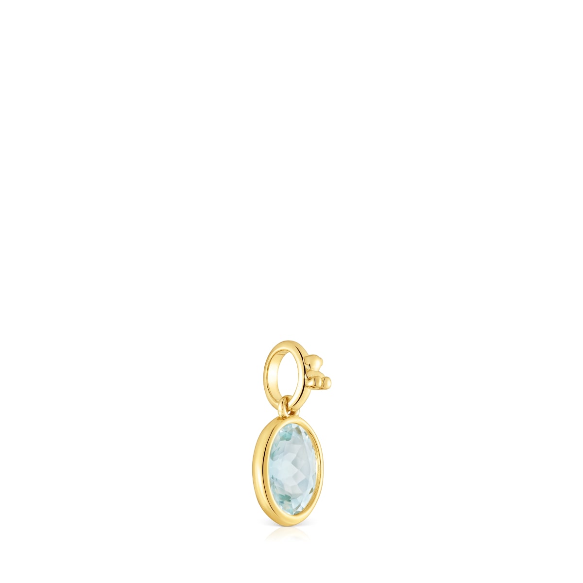 Colgante pequeño con baño de oro 18 kt sobre plata y aguamarina Medallions